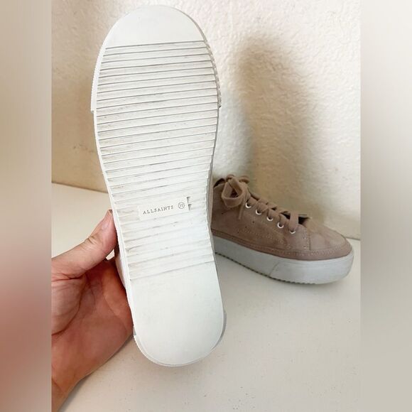 ALL SAINTS Trish suede platform sneaker in Dirty Pink. US 8/39 - Picture 11 of 13